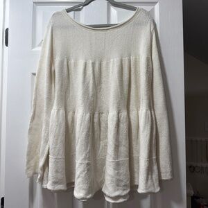 Altar'd State White Long Sleeve Knit Top